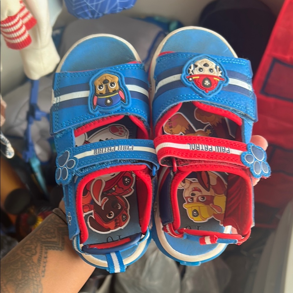 Blue and Red Kids Shoes with Character Design
